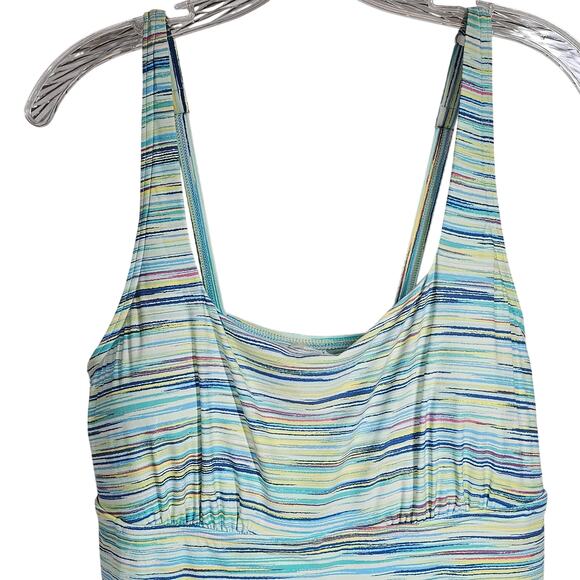 Lands' End Square Neck Swim Dress One Piece Swimsuit with Shorts Women's 16 - Picture 8 of 10